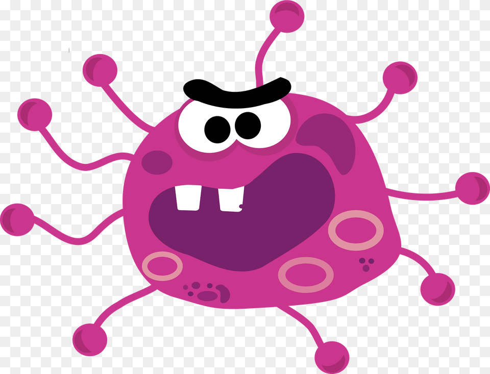 Virus With An Angry Face Clipart, Purple, Art, Graphics, Animal Free Transparent Png