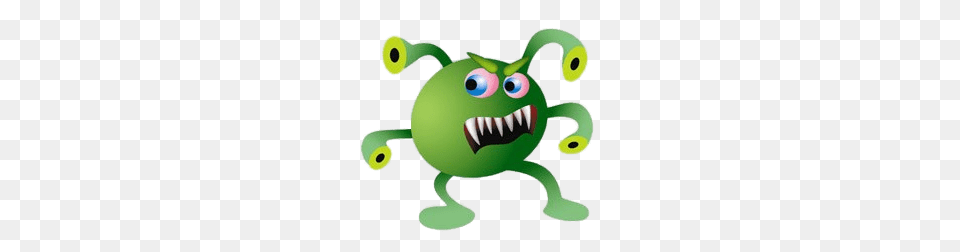 Virus With Long Teeth Cartoon Transparent, Green, Animal, Bear, Mammal Free Png