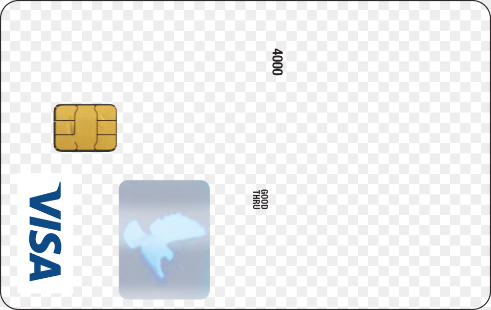 Visa Credit Hologram Emv Gold6 Vert Credit Card Hologram, Text, Credit Card Png Image