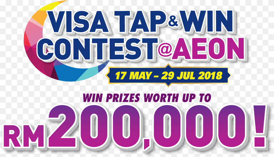 Visa Tap Amp Win Contest Aeon Graphic Design, Purple, Scoreboard, Advertisement, Poster Png Image