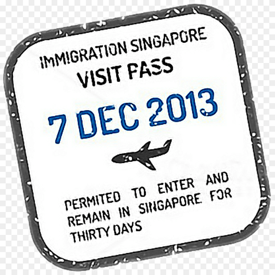 Visa Visastamp Passport Travel Stamp Singapore Freetoed Illustration, Aircraft, Airplane, Transportation, Vehicle Free Png Download
