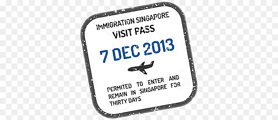Visa Visastamp Passport Travel Stamp Singapore Ink, Aircraft, Airplane, Transportation, Vehicle Png Image