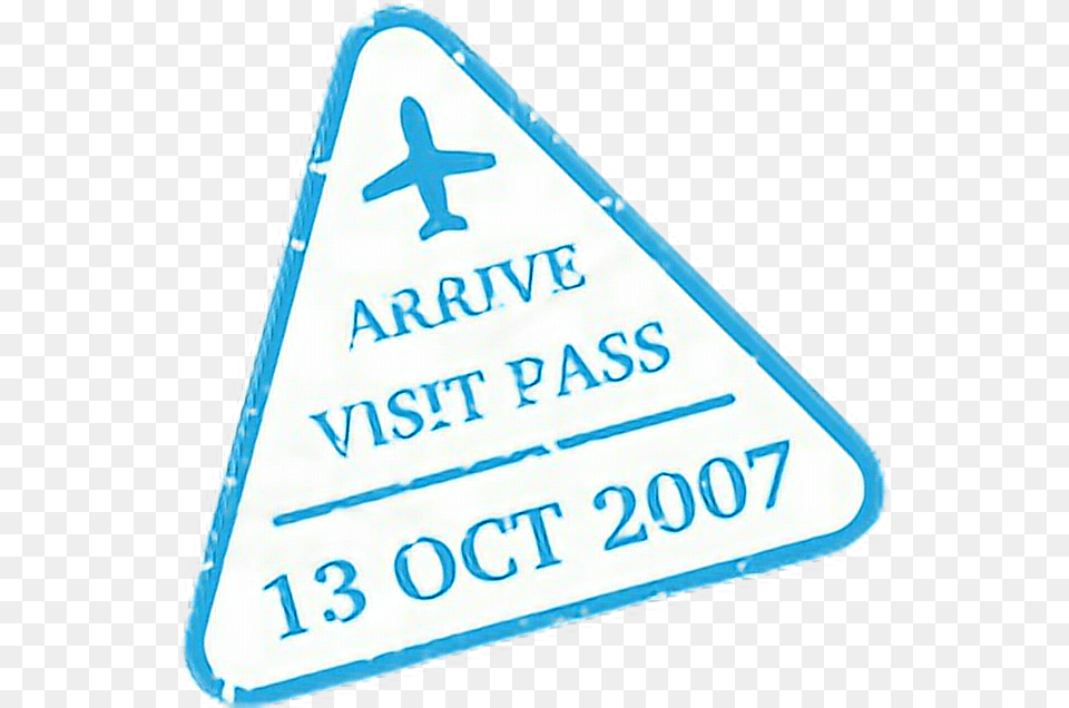 Visa Visastamp Stamp Passport Arrival Airport Sign, Symbol, Triangle, Road Sign Png