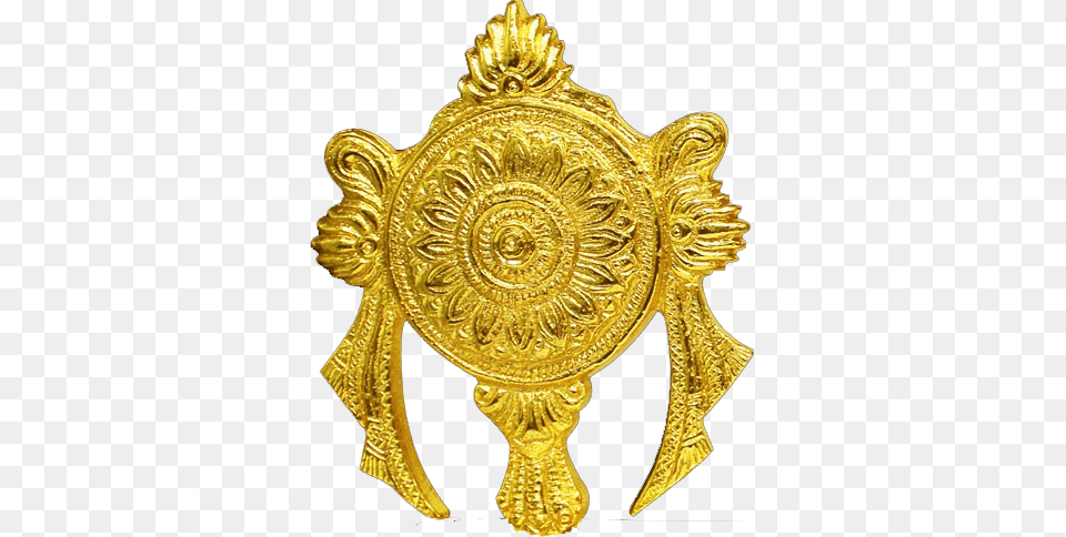 Vishnu Chakra, Logo, Badge, Symbol, Gold Png Image