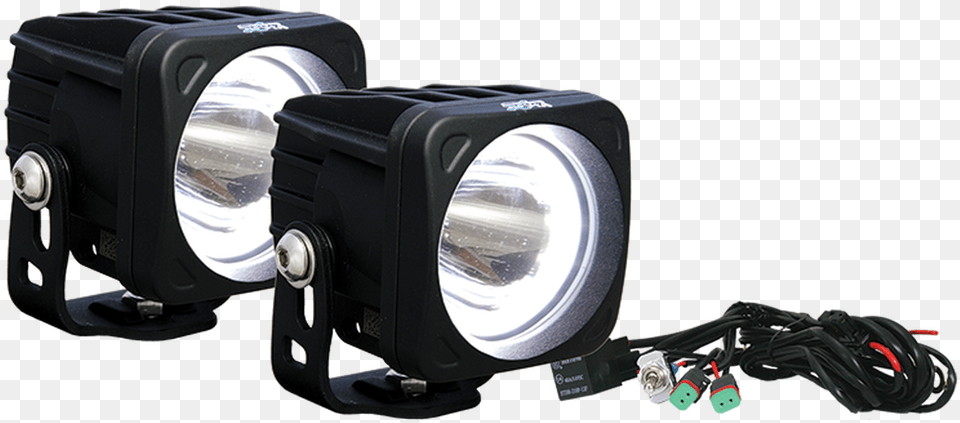 Vision X Optimus Square Halo Black 1 10w Led Emark Sm Led Extraljus, Lamp, Lighting, Light, Camera Free Png