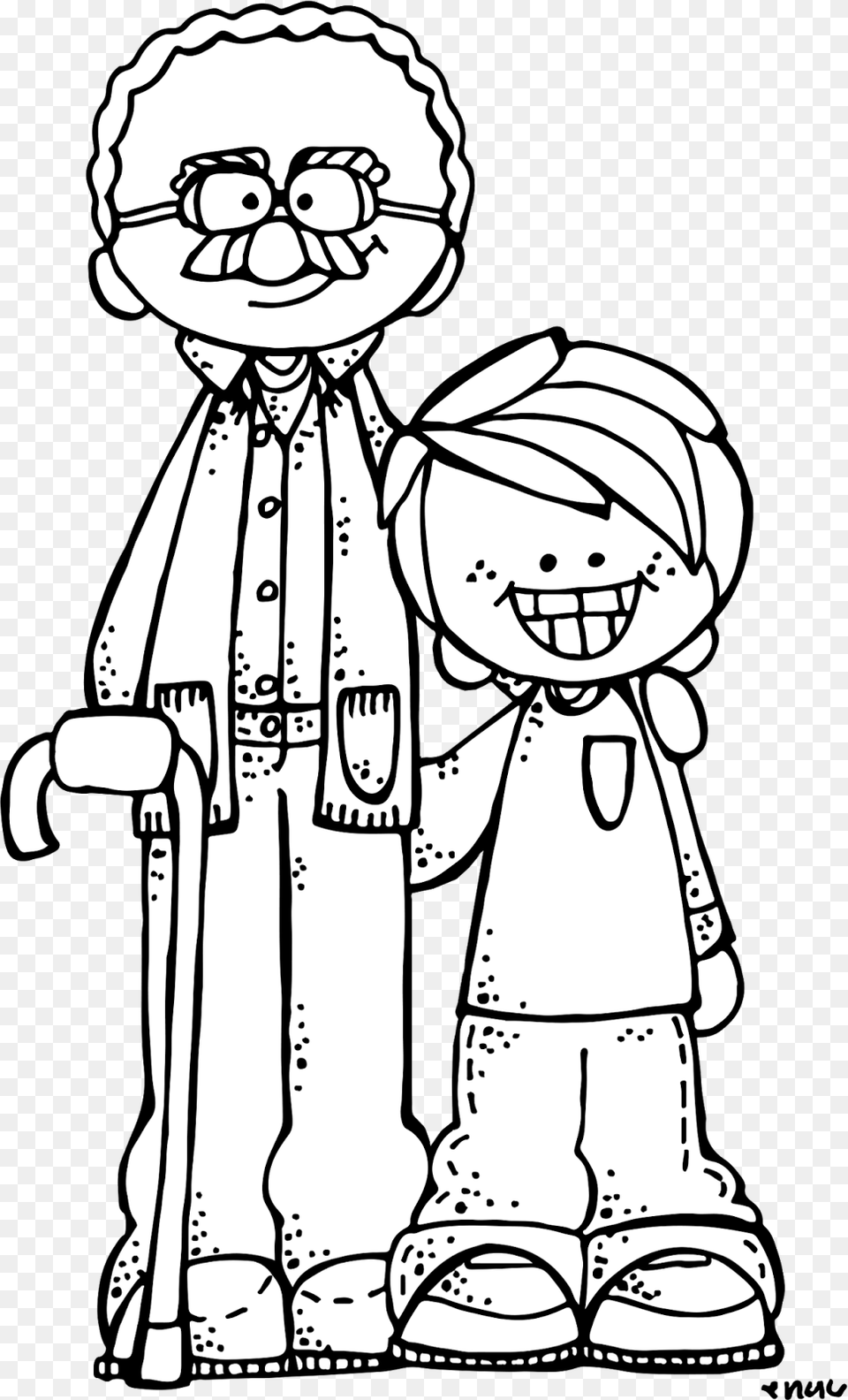 Visiting Grandparents Clipart Black And White, Book, Comics, Publication, Baby Png Image
