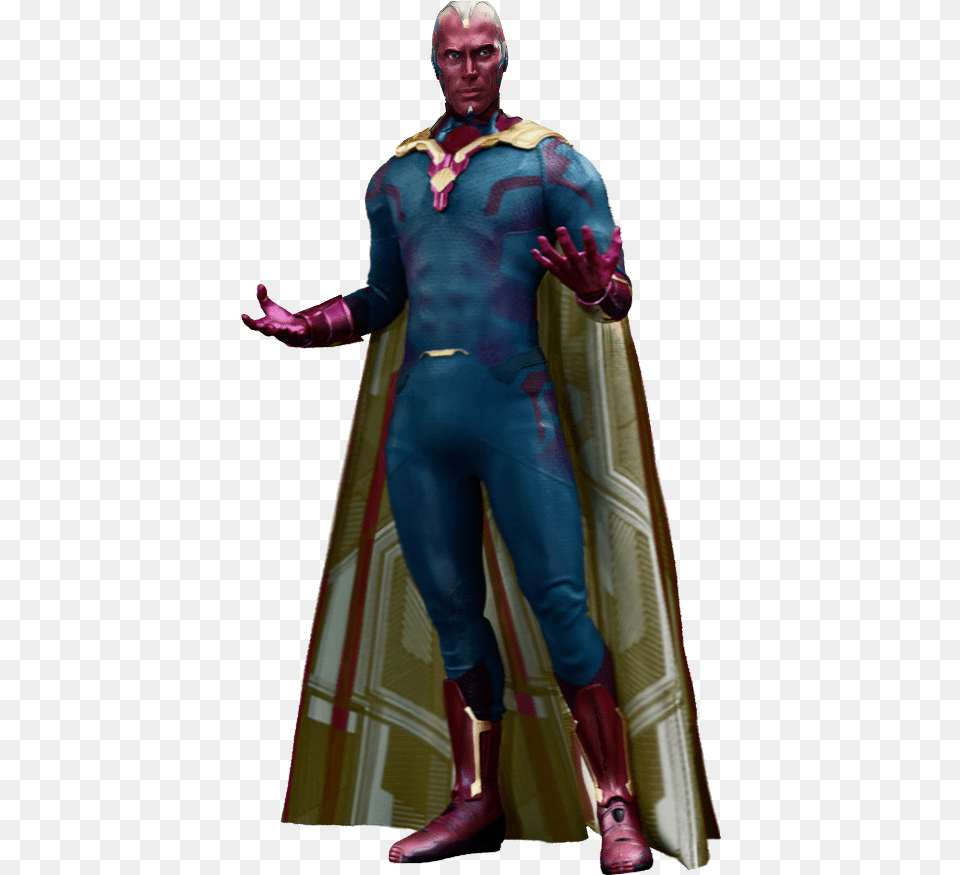 Viso Hot Toys Movie Masterpiece Vision Avengers Age, Cape, Clothing, Costume, Person Png