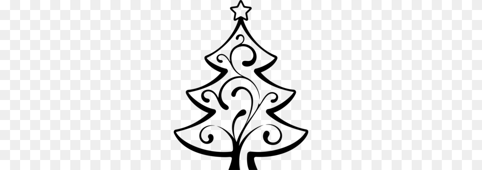 Visual Arts Christmas Tree Line Art Ornament, Gray Free Transparent Png