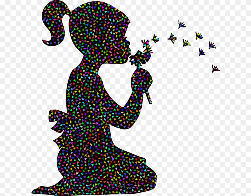 Visual Artsartartwork Little Girl Silhouettes, Paper, Baby, Person, Confetti Free Transparent Png