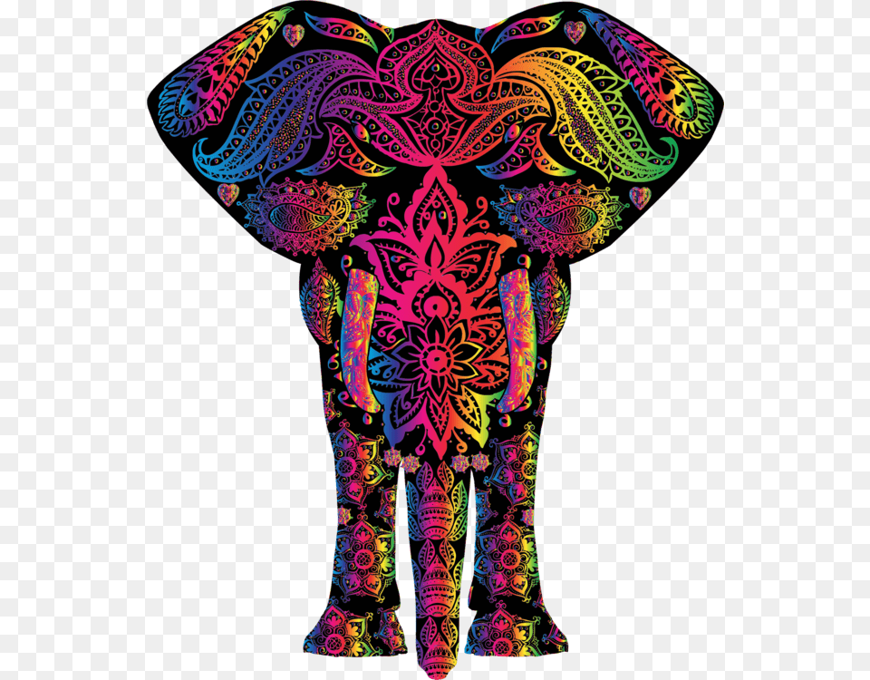 Visual Artsartpurple Colorful Elephant, Pattern, Art, Graphics, Adult Free Png Download
