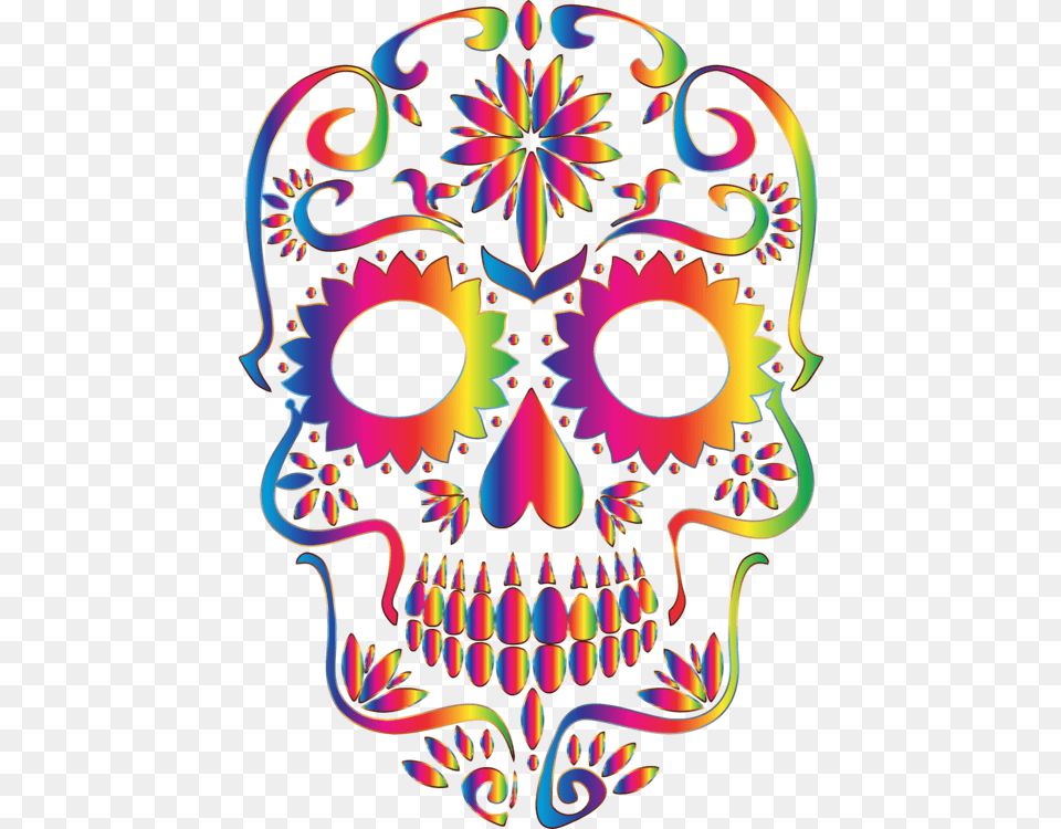 Visual Artsflowerart Transparent Background Sugar Skull, Crowd, Person, Carnival Png Image