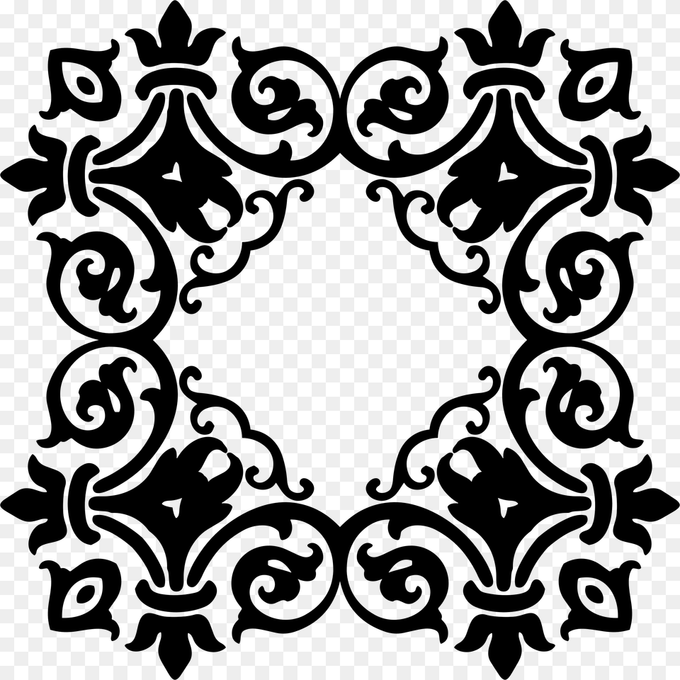 Visual Artsflowerleaf Damask Stencil Patterns, Gray Free Transparent Png