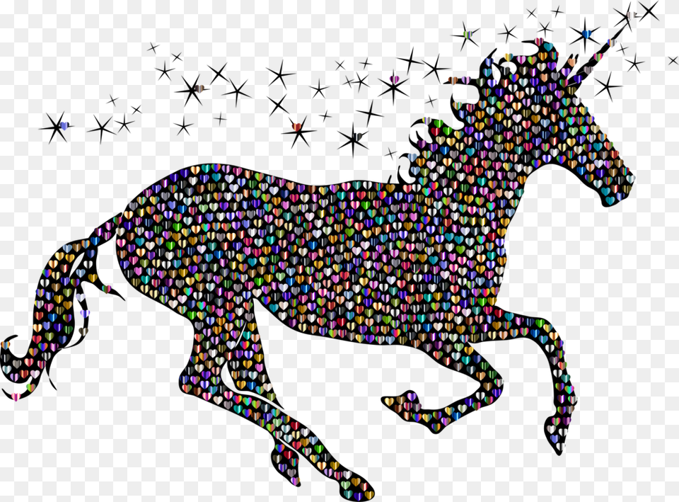 Visual Artshorseart Silhouette Transparent Unicorn Clipart, Art, Baby, Person, Mosaic Free Png Download