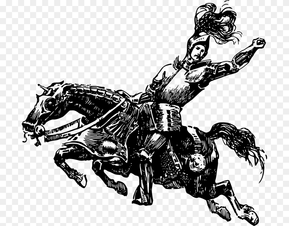 Visual Artshorsechariot Knight Riding Horse Transparent, Gray Png Image