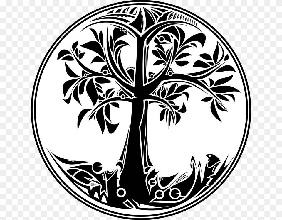 Visual Artsplantflower Black And White Tree Of Life Graphic, Stencil, Person, Face, Head Free Png Download