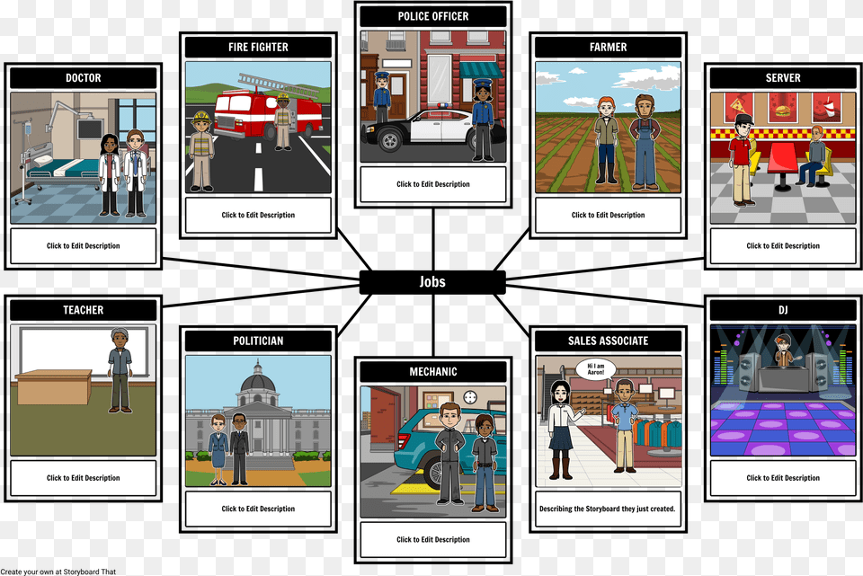 Visual Vocabulary Jobs Esl Storyboard Activity, Book, Publication, Art, Collage Free Transparent Png