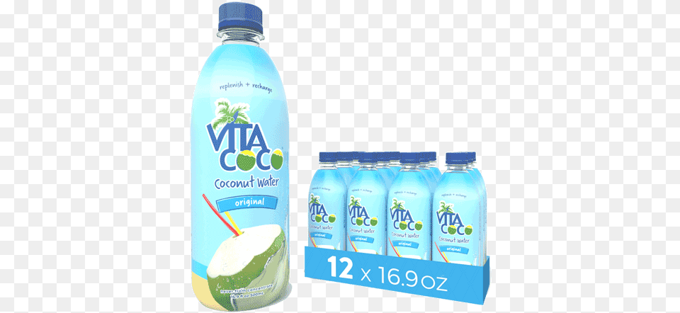 Vita Coco Original Coconut Water 16 Oz 12 Pack Readyrefresh Vita Coco Coconut Water Pineapple, Bottle, Food, Fruit, Plant Free Transparent Png