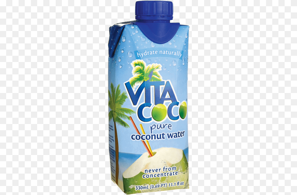 Vita Coconut Water Download Vita Coco Natural Coconut Water With Peach, Bottle, Food, Fruit, Plant Png