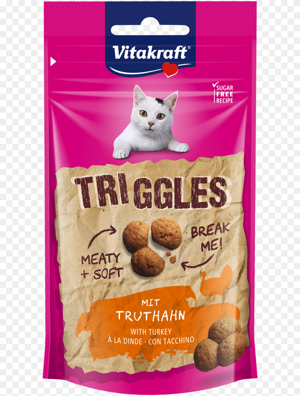 Vitakraft Triggles With Turkey Cat Treat Vitakraft Crispy Crunch Salmon, Animal, Mammal, Pet, Food Free Png Download