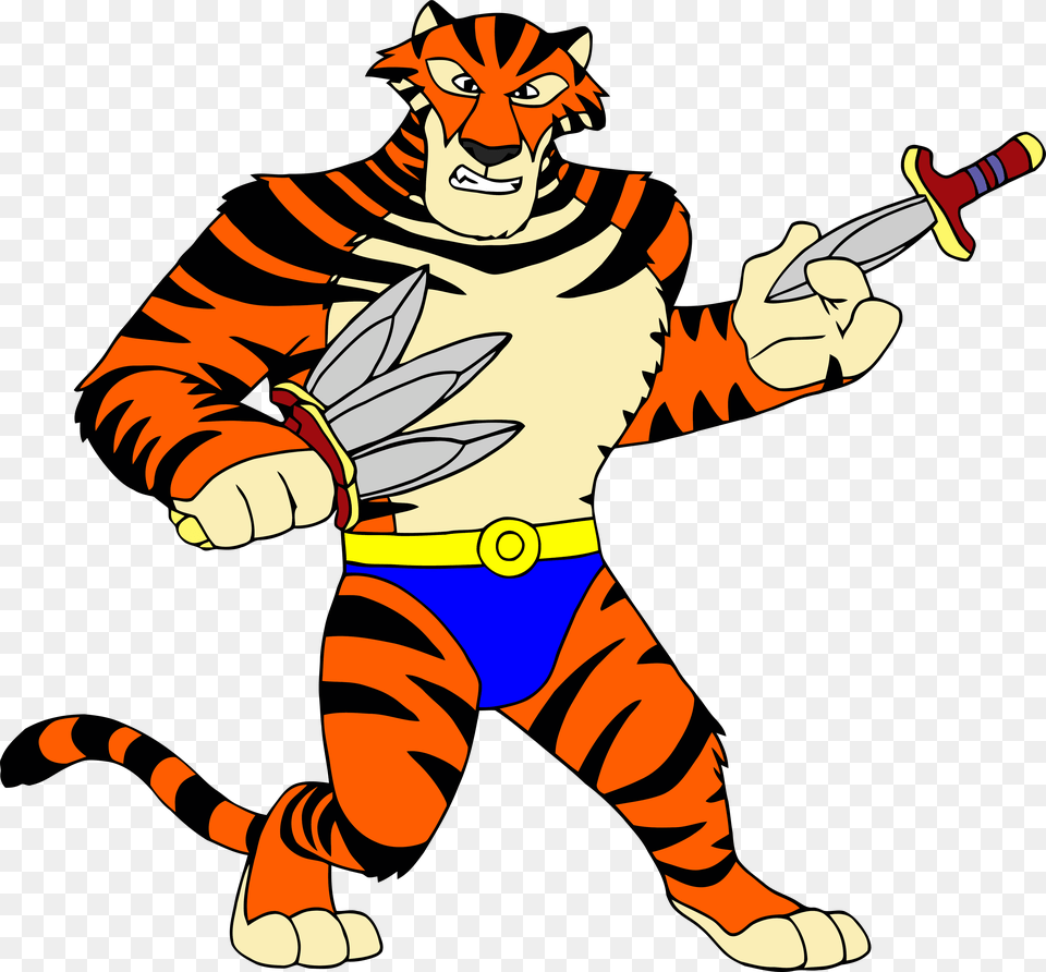 Vitaly With Knives Cartoon Clipart Image Download Vitaly The Tiger, Baby, Person, Book, Comics Free Png