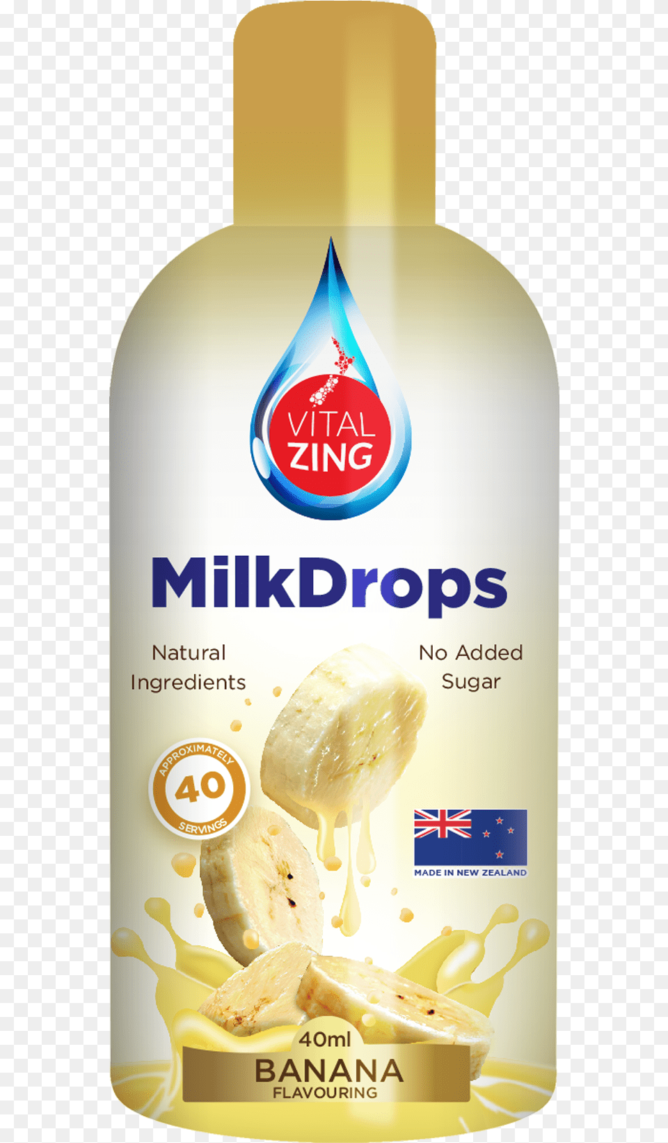 Vitalzing Banana Milk Flavouring Vitalzing, Bottle, Food, Fruit, Plant Free Png