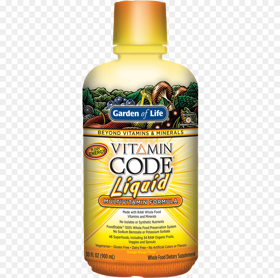 Vitamin Code Liquid Multivitamin Orange Mango Liquid Vitamins, Bottle Free Png