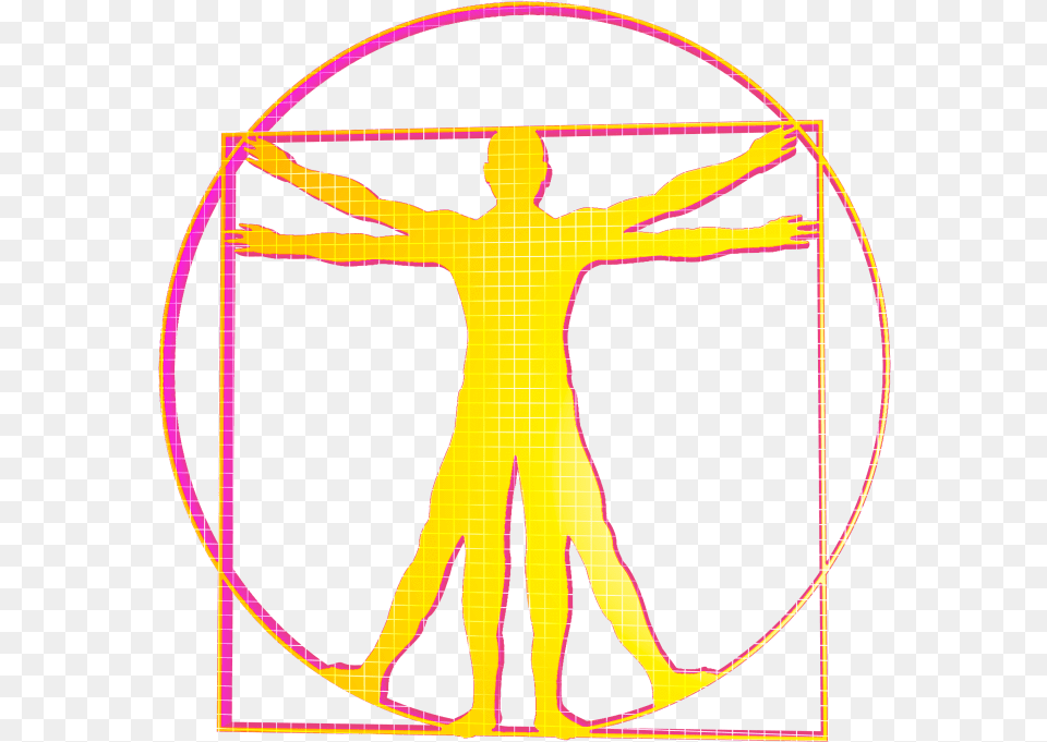 Vitruvian Man Hologram Icondata Src Cdn Leonardo Da Vinci, Cross, Symbol, Hoop, Person Png Image