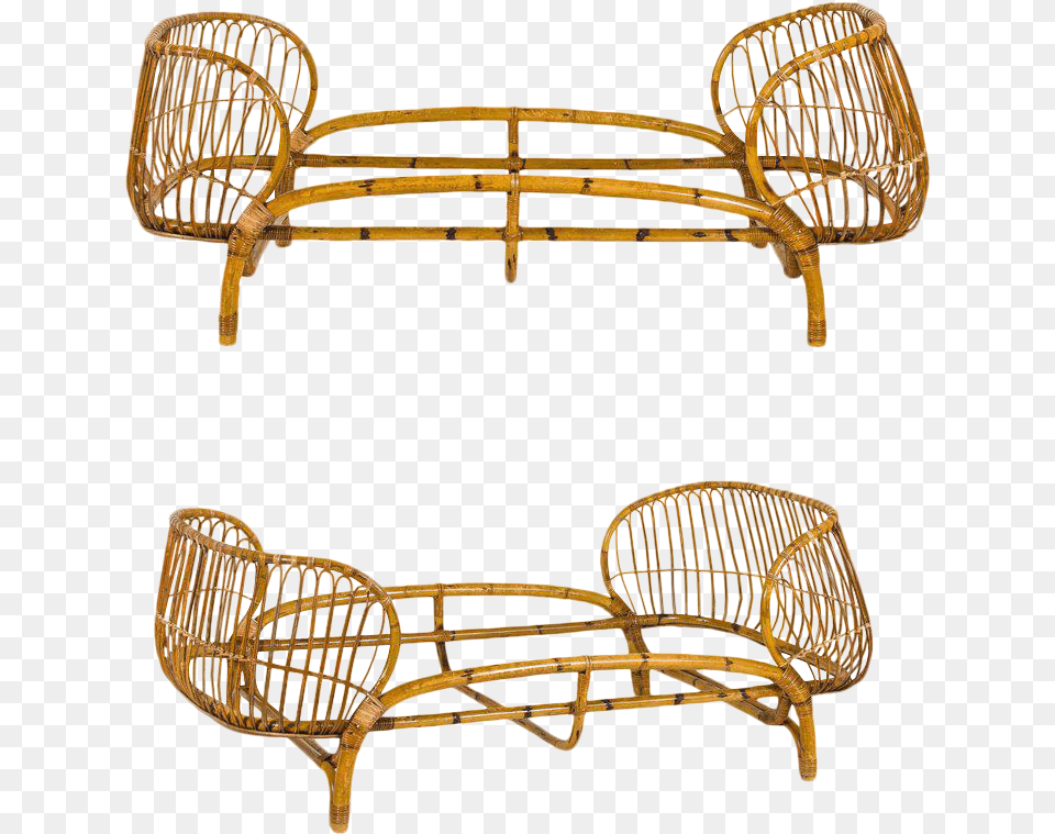 Vittorio Bonacina Pair Of Beds Bamboo Circa 1950 Italy Bench, Furniture, Crib, Infant Bed, Bed Png Image