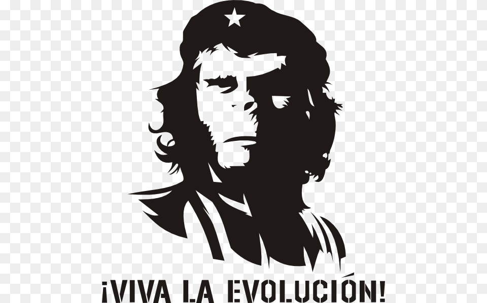 Viva La Evolucion, Stencil, Adult, Male, Man Png