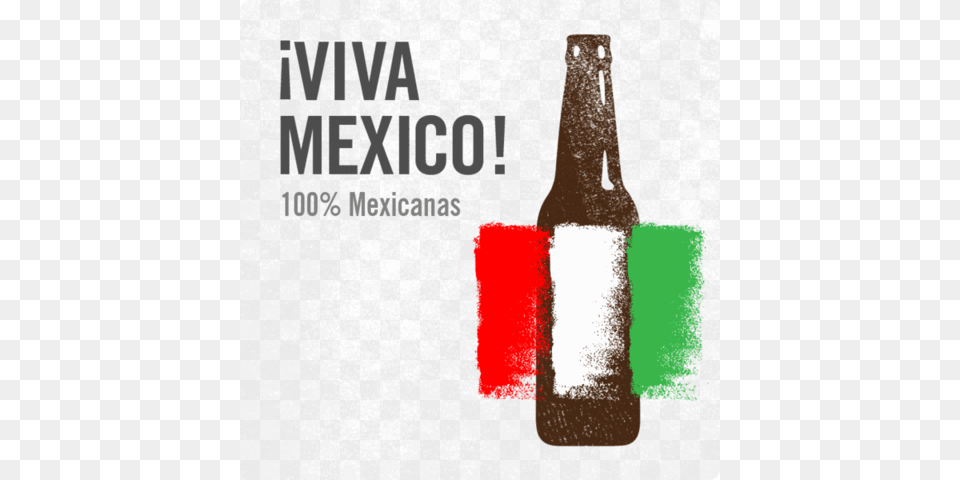 Viva Mexico Glass Bottle, Alcohol, Beer, Beer Bottle, Beverage Png Image