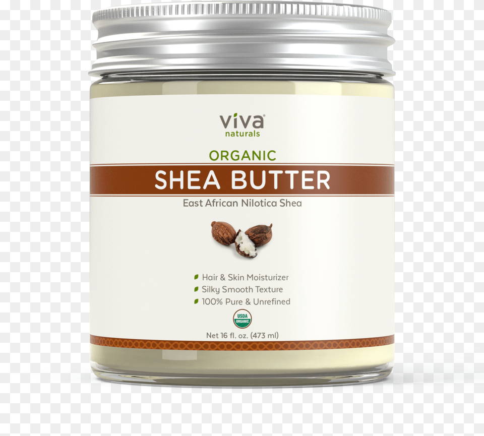 Viva Naturals Organic Shea Butter 16oz Front Of Jar Viva Naturals Shea Butter, Cocoa, Dessert, Food Png Image