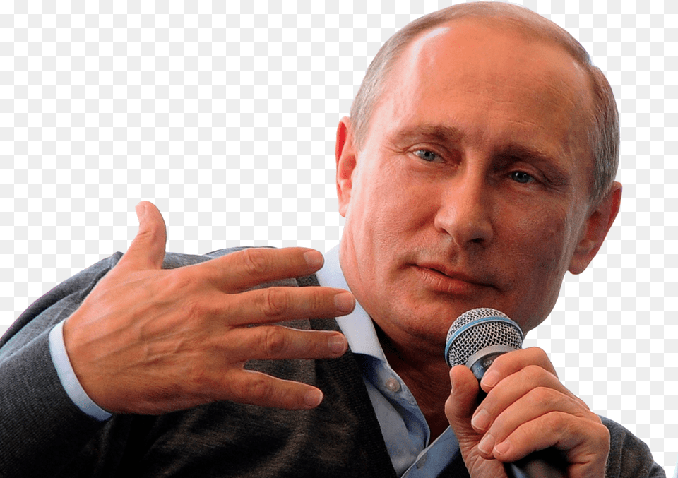 Vladimir Putin Image Vladimir Putin White Background, Adult, Male, Microphone, Hand Free Png Download