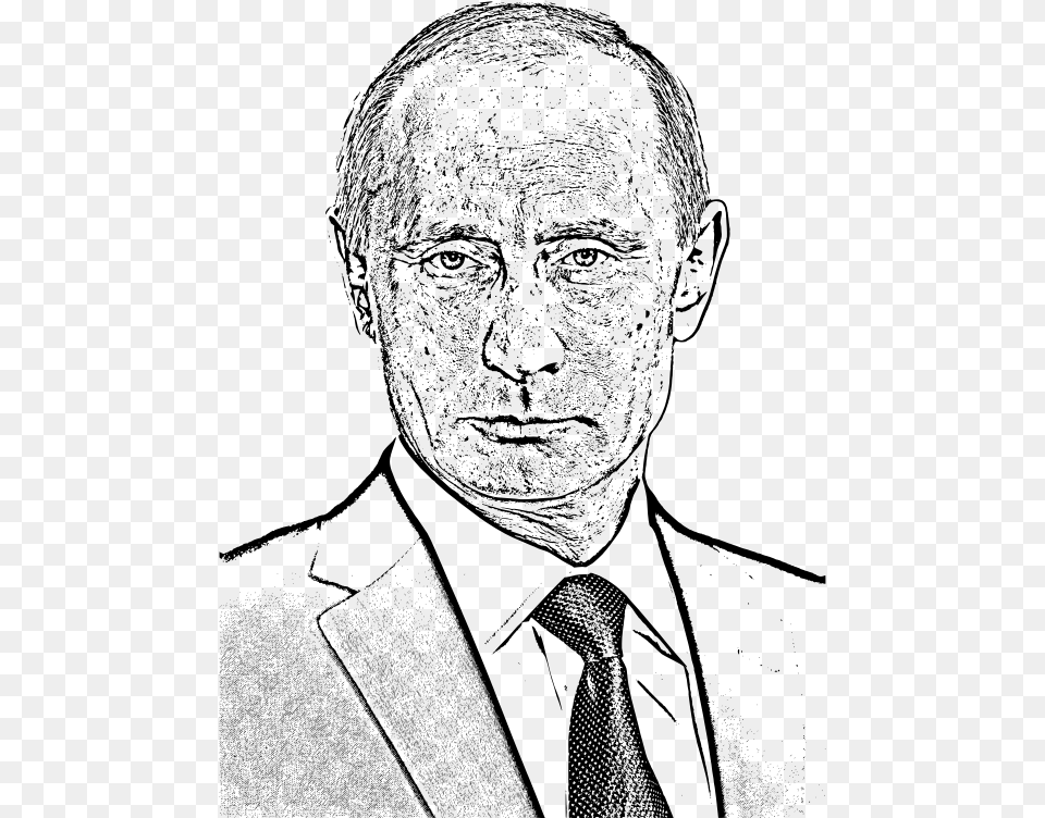 Vladimir Putin Photocopied Face Putin Black In White, Gray Free Png