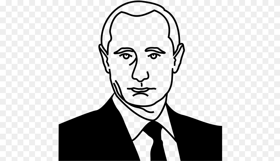 Vladimir Putin Rubber Stamp Putin Face Black And White, Gray Free Png