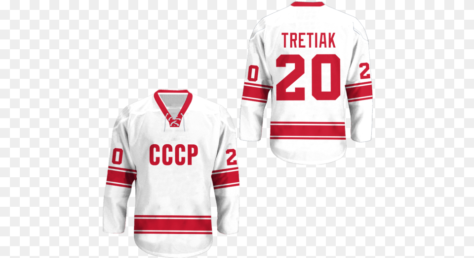 Vladislav Tretiak Ussr Cccp Hockey Jersey New Stitch Sports Jersey, Clothing, Shirt, T-shirt Png