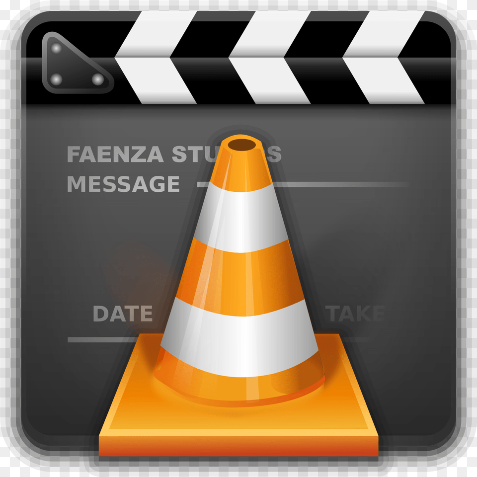 Vlc Icon Download Graphic Design, Cone, Fence, Clapperboard Png Image