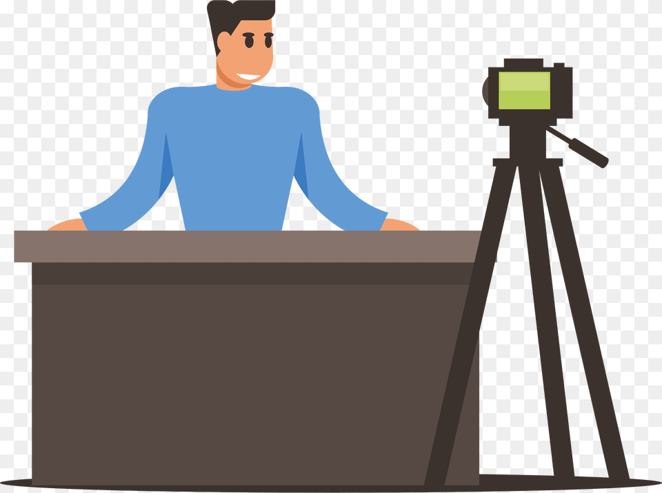 Vlogger Shooting Clipart, Photography, Tripod, Person, Face Png