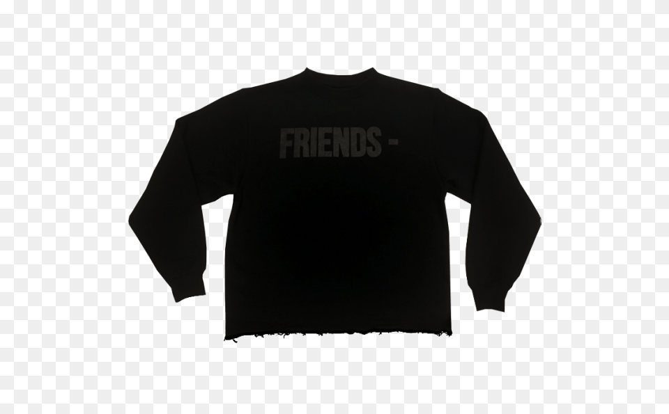 Vlone Blackout Long Sleeve Friends Medium, Clothing, Long Sleeve, T-shirt, Knitwear Free Png