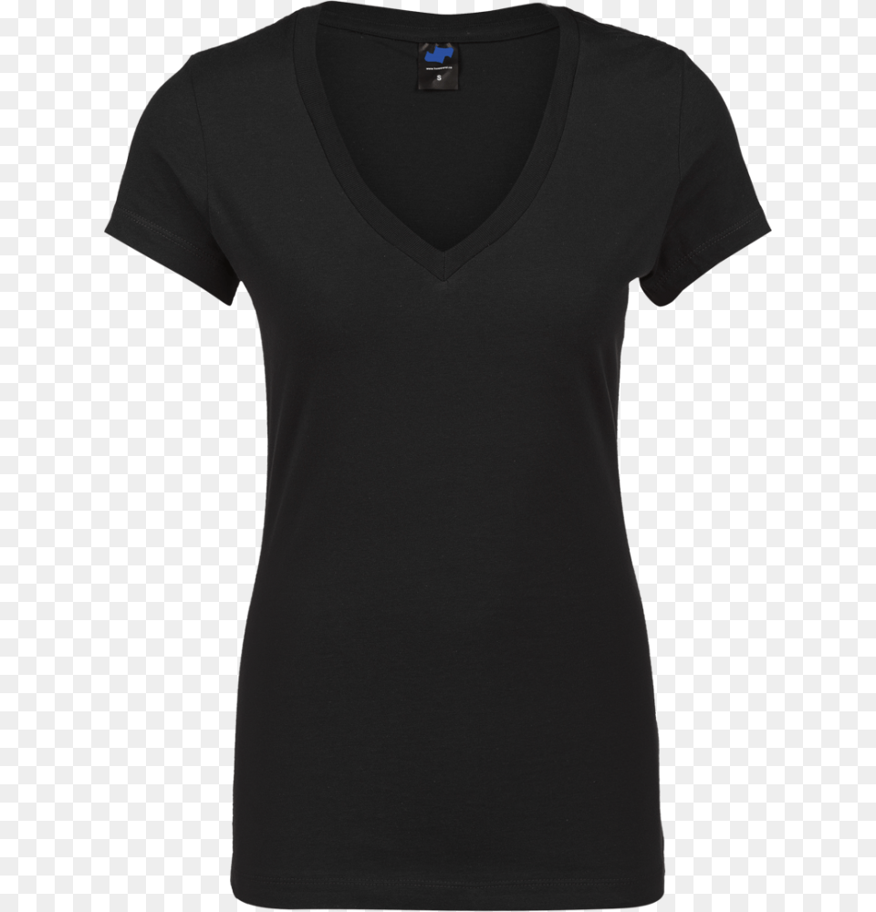 Vneck Black Active Shirt, Clothing, T-shirt, Adult, Female Free Png Download