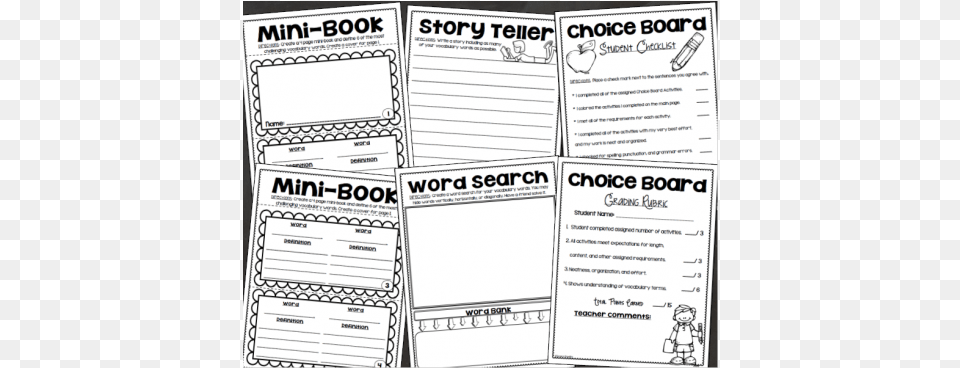 Vocabulary Word Choice Board Tic Tac Toe Activities Vocabulary, Page, Text, Person, Menu Free Png