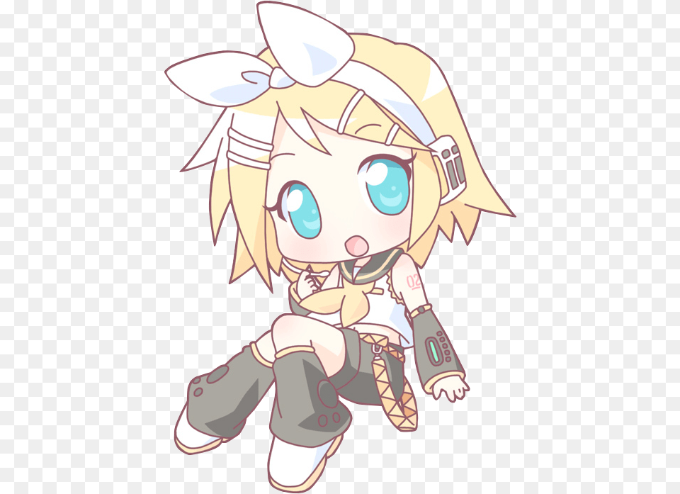Vocaloid Rin Kagamine Chibi, Book, Comics, Publication, Baby Free Png Download