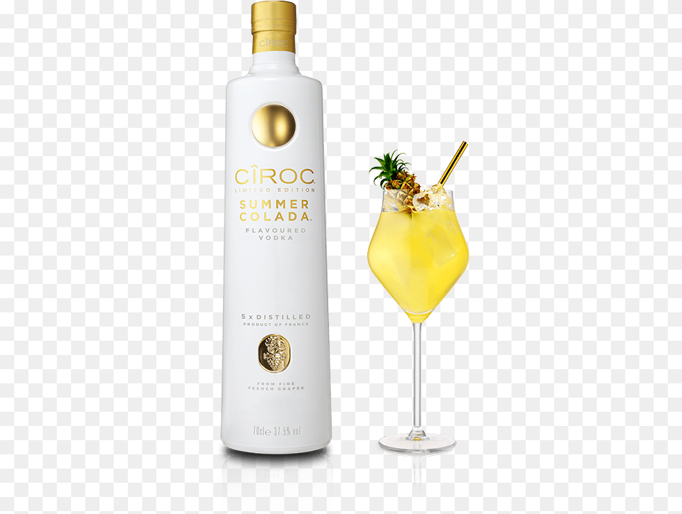 Vodka Pina Colada Tails Croc Ciroc Vodka, Alcohol, Beverage, Cocktail, Glass Free Png