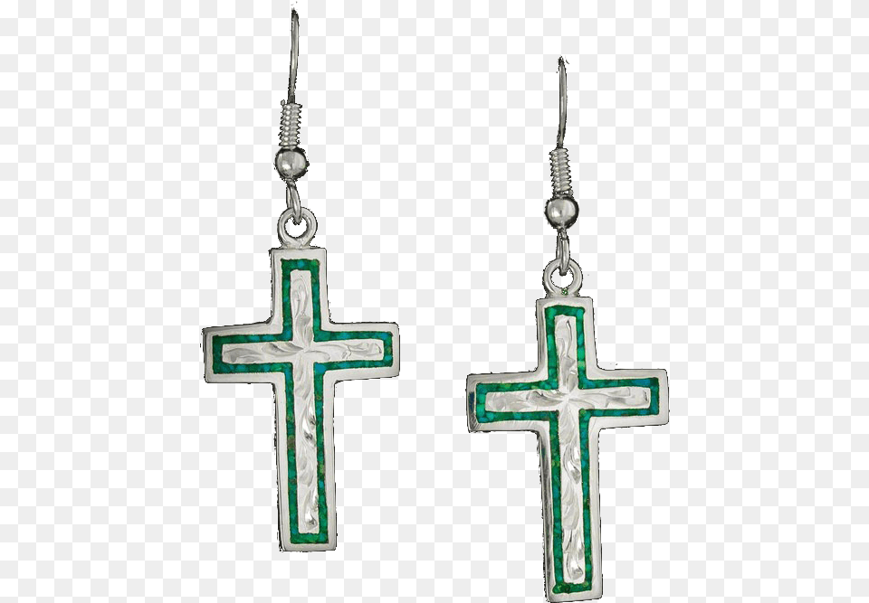 Vogt Silversmiths Collections Whitney Turquoise Crosses Earrings, Accessories, Cross, Earring, Jewelry Png Image