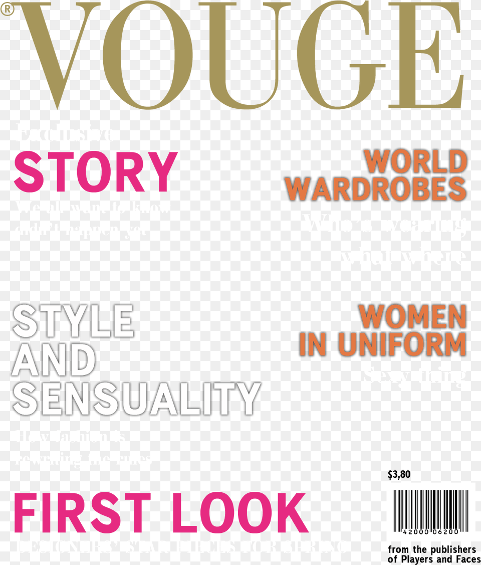 Vogue Cover Magazine, Advertisement, Poster, Publication, Text Png