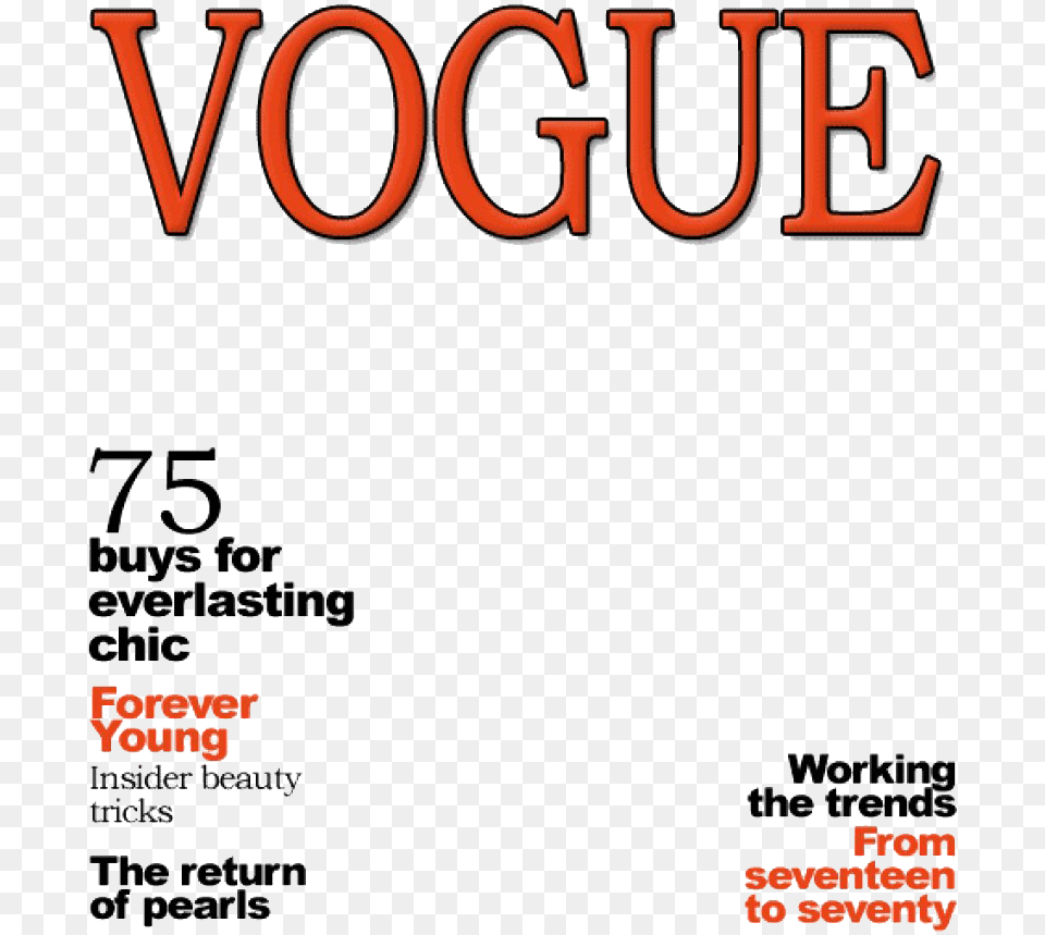 Vogue Magazine Cover Image Magazine Cover Template Vogue, Advertisement, Poster, Text Png