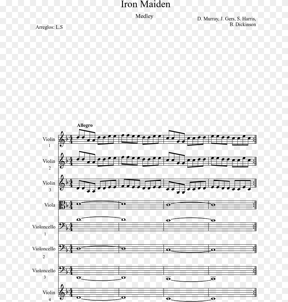 Vois Sur Ton Chemin Violin Sheet Music, Gray Free Png