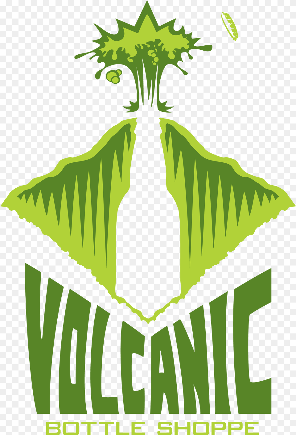 Volcanic Bottle Shoppe Vertical, Green, Logo, Advertisement, Poster Png Image