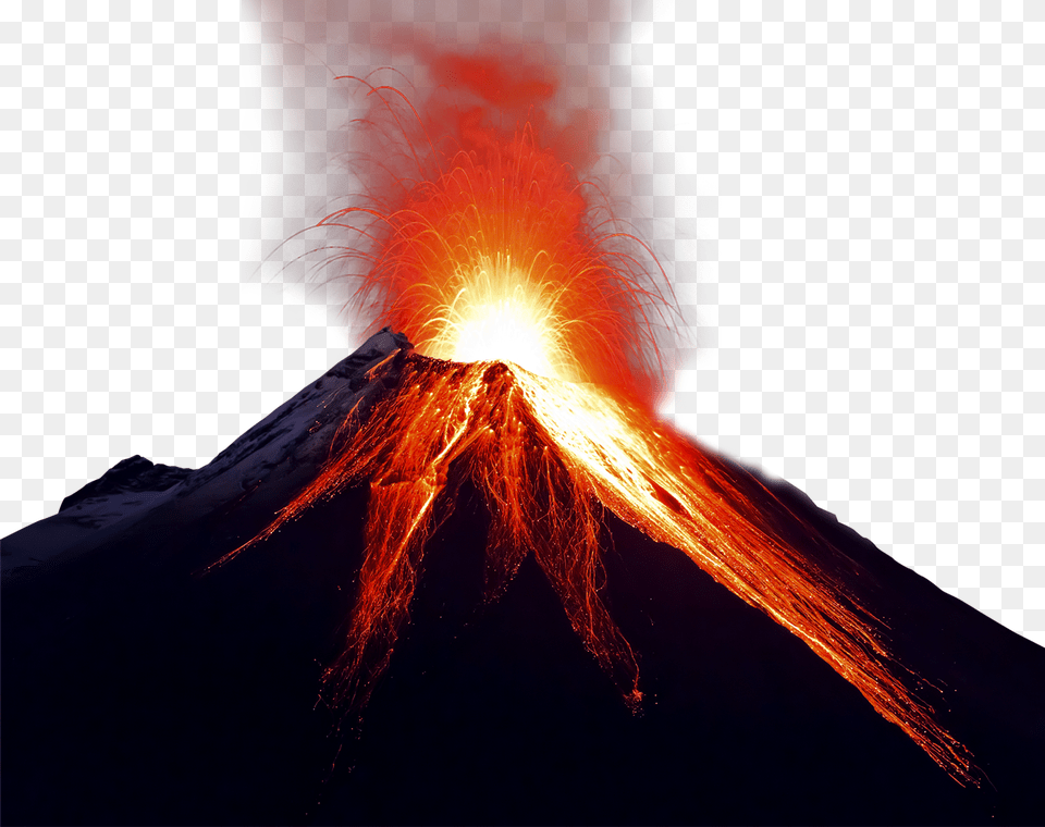 Volcano, Eruption, Mountain, Nature, Outdoors Png
