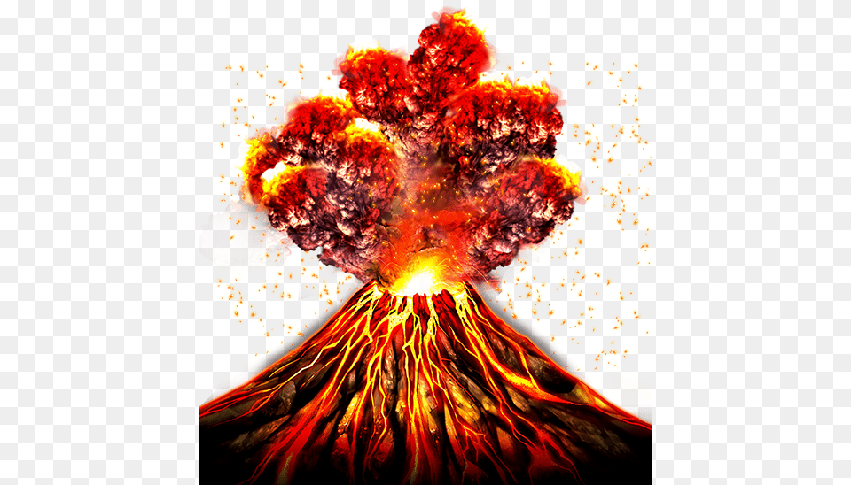 Volcano, Mountain, Nature, Outdoors, Bonfire Free Png