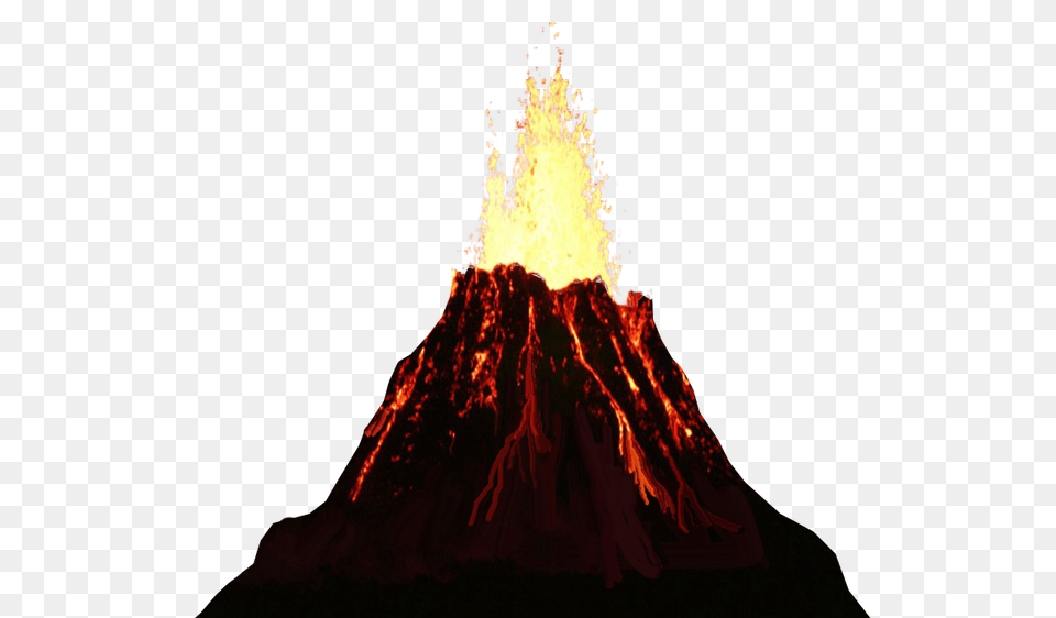 Volcano, Eruption, Mountain, Nature, Outdoors Png Image